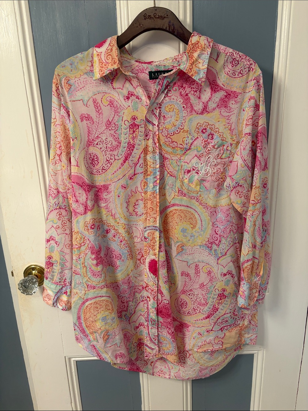 Lauren Ralph Lauren LRL Paisley Floral Sheepshirt Tunic Swim Cover Up